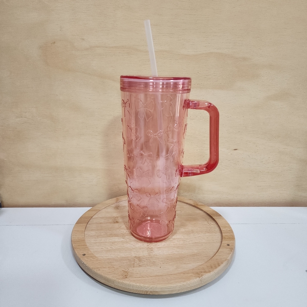 Pink Tumbler with Handle